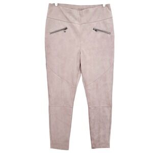 Melissa McCarthy Seven7 Women's Faux Suede Moto Leggings 1X Mauve High Rise NWOT